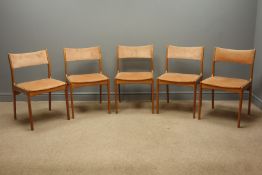 Johannes Andersen for Uldum Mobelfabrik - set five teak framed chairs,