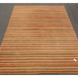 Modern Indian super handloom wool rug, stripped field,