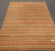 Modern Indian super handloom wool rug, stripped field,