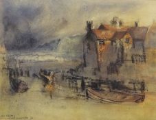 'Old Whitby', pastel signed and dated '68 by John Hiram Greensmith (British 1932-) 28.5cm x 37.