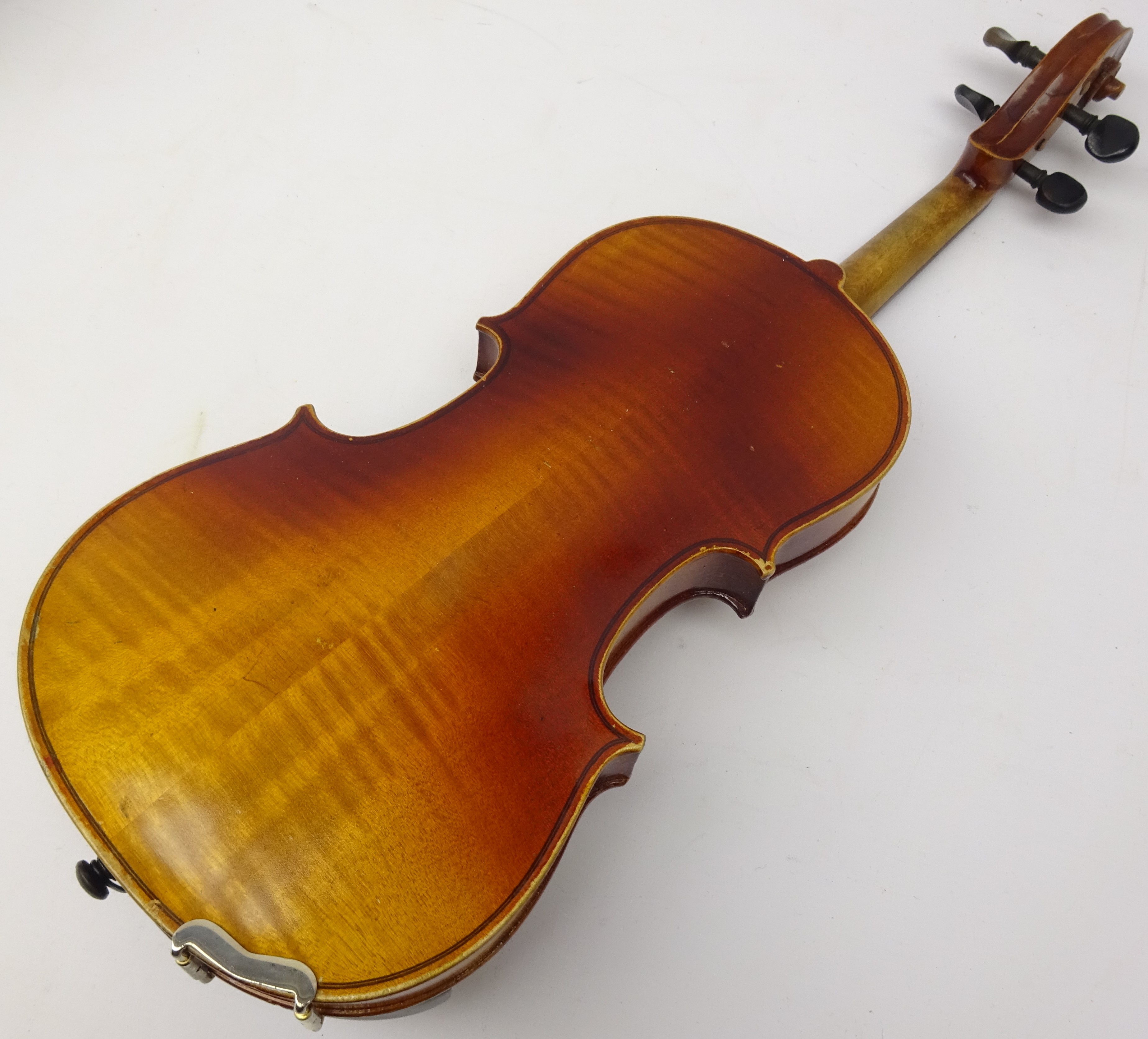 Two-piece back violin with Stradivarius paper label, LOB 33. - Image 5 of 6