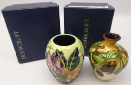 Moorcroft limited edition vase decorated with flowers by D. J. Hancock, dated 13.11.