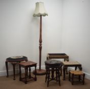 19th century mahogany tilting occasional table, turned column, three splayed supports (D78cm,