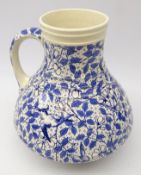 Victorian Brownfield blue & white wash jug decorated with Swallows amongst foliage,