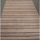 Modern Indian super handloom wool rug, steel grey stripped field,
