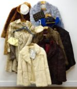 Womens clothing and accessories including five Coney fur jackets & stole, faux fur coats,