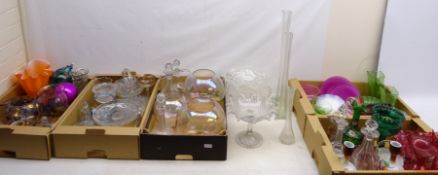 Large collection of glassware including 19th century and later coloured glass including a cranberry