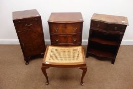 Early 20th century walnut bedside cabinet with slide, single drawer and cupboard,