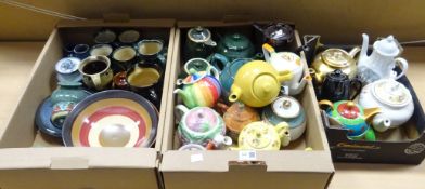 Collection of decorative teapots, studio pottery, mugs,