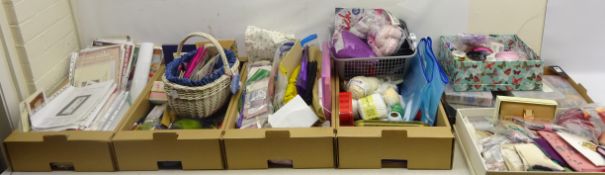 Quantity of haberdashery including, needlework kits, cottons, yarn, beads,