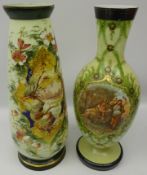 Two Victorian Opaque glass vases,