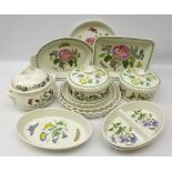 Portmeirion 'Botanic Garden' oven ware including a set of four graduating quiche dishes,