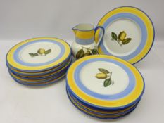 Set of ten Villeroy & Boch 'Amarillo' large plates and jug (11) Condition Report