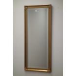 Rectangular gilt framed bevel edge mirror, W40cm,