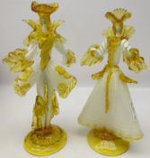Pair Murano glass dancing figurines, H40cm Condition Report <a href='//www.