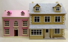 Two wooden dolls houses, H71cm max,