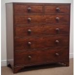 George III mahogany chest, rectangular top with reeded edge,