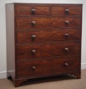 George III mahogany chest, rectangular top with reeded edge,