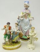 20th century Volkstedt porcelain group, H21.