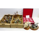 Large collection of porcelain and other animal figures including Franklin Mint,