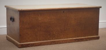 Victorian scumbled pine blanket box, hinged lid, W110cm, H44cm,