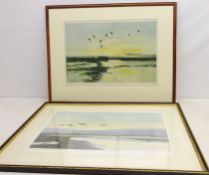 Mallards in a Yellow Sky' and ' High Tide and Wild Swans',