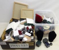 Quantity of jewellery boxes & trays, framed cameo,