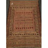 Sumak Kelim needle work beige ground rug,