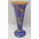 Wedgwood Fairyland Lustre trumpet shaped vase decorated with flying Hummingbirds by Daisy