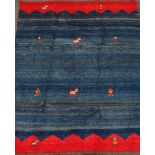 Turkman blue ground rug, 195cm x 160cm Condition Report <a href='//www.