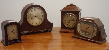 20th century 'Rotherham' mahogany cased mantel clock (H21cm),