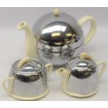 Celtic Beehive three piece tea service with chrome covers (3) Condition Report