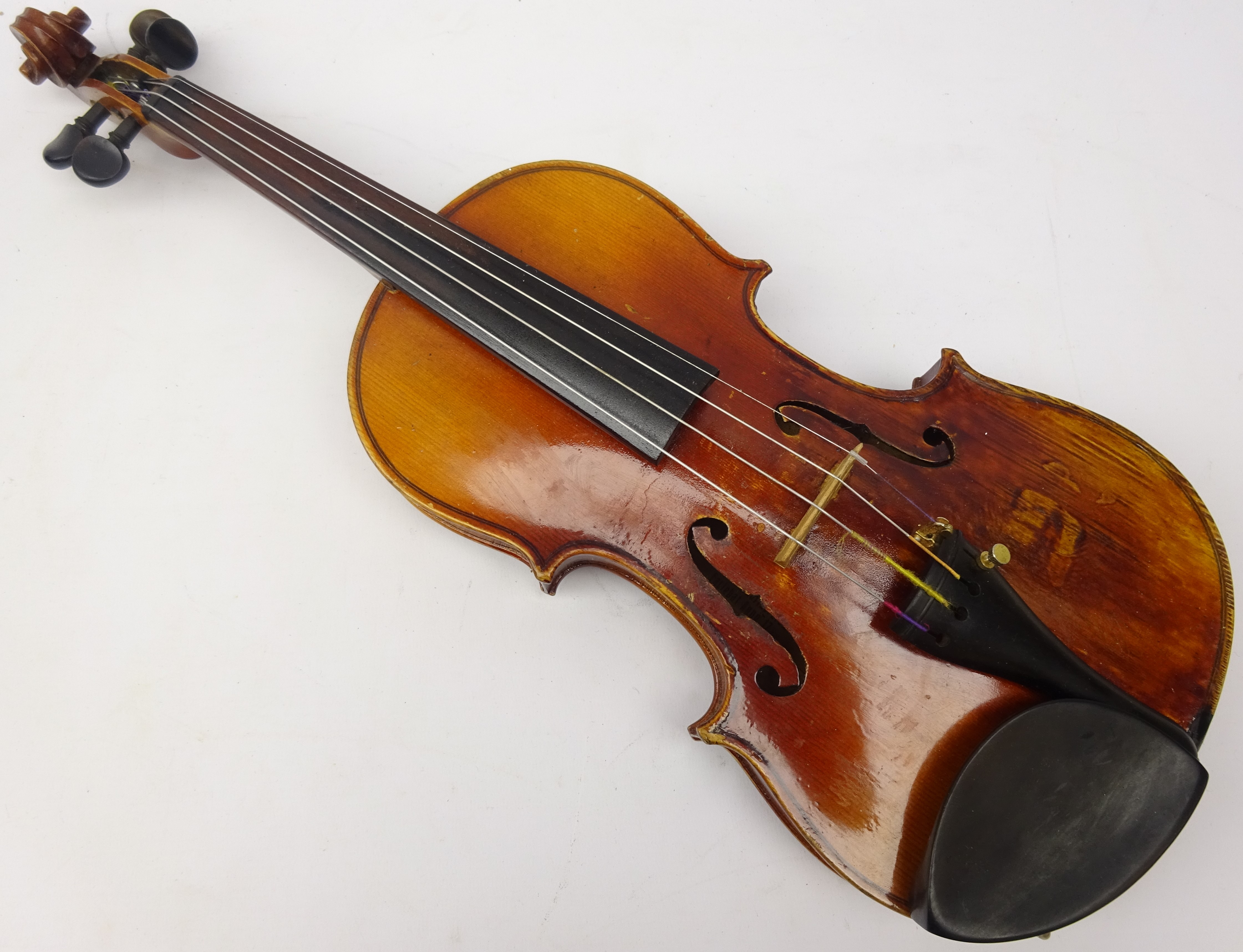 Two-piece back violin with Stradivarius paper label, LOB 33. - Image 2 of 6