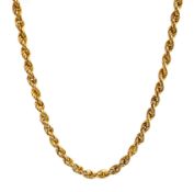 Gold rope twist necklace, hallmarked 9ct, approx 5.