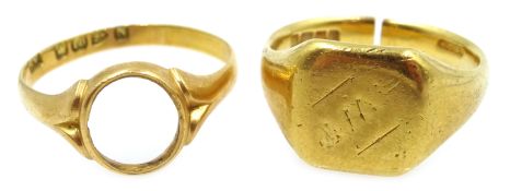 Two 18ct gold rings hallmarked, a.f.