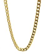 9ct gold flattened curb chain necklace, hallmarked, approx 14.