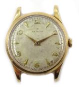 Zenith 9ct gold manual wristwatch 1955 diameter 3cm Condition Report 24.