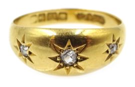 18ct gold diamond ring, Birmingham 1911 Condition Report size O 3.