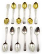 Set of six matched George III teaspoons by Stephen Adams I and others London circa 1800,