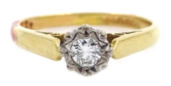 18ct gold solitaire diamond ring, hallmarked, diamond 0.
