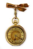18ct gold Swiss fob watch import marks London 1907,