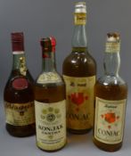 Bisquit Dubouche Cognac, Ekstra Korca Konjak and two Zarea Coniac, 24floz, 500ml and 1ltr,