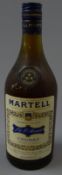 J & F Martell three Star Cognac, no proof or contents given, screw cap bottle,
