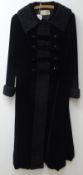 Jean Patou full-length black velvet coat with Persian lamb embellishments