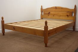 Solid pine 4'6" double bed, W148cm, H93cm,
