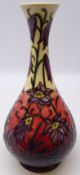 Moorcroft 'Pasque' pattern vase designed by Phillip Gibson, H31.