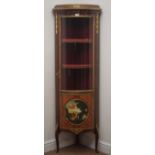 French Vernis Martin style gilt metal mounted corner display cabinet,