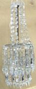 Early 20th century two tier chandelier with faceted glass drops,