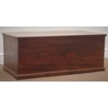 19th century elm blanket box, hinged lid, W94cm, H38cm,