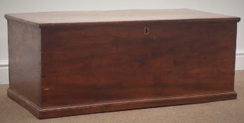 19th century elm blanket box, hinged lid, W94cm, H38cm,
